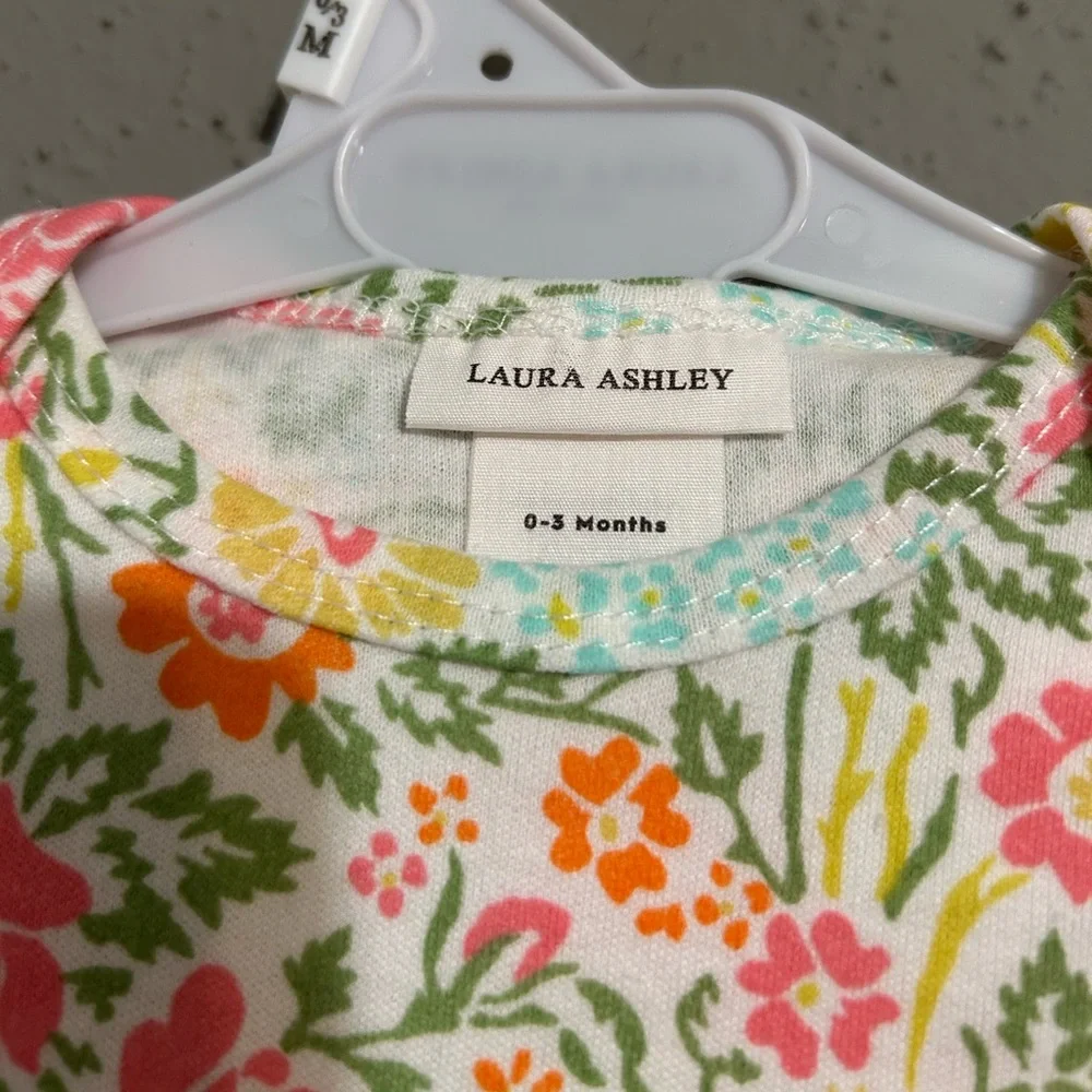 Laura Ashley Floral and Pink Bodysuit Set. (Set of 3 shirts)